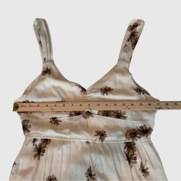 VICI Cream & Brown Floral Maxi Dress, Back Tie Closure, Size X-Large - Picture 6 of 11